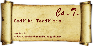Csáki Terézia névjegykártya